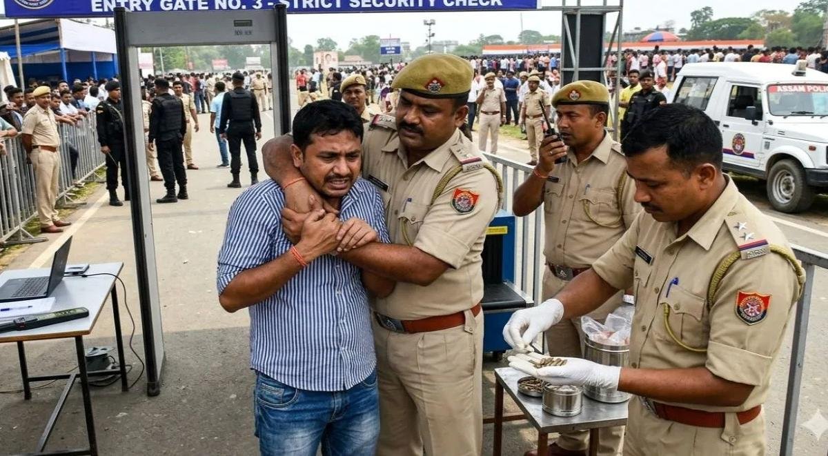 असम में हिमंत बिस्वा सरमा के शपथग्रहण समारोह में सुरक्षा चूक! जिंदा कारतूस के साथ युवक गिरफ्तार