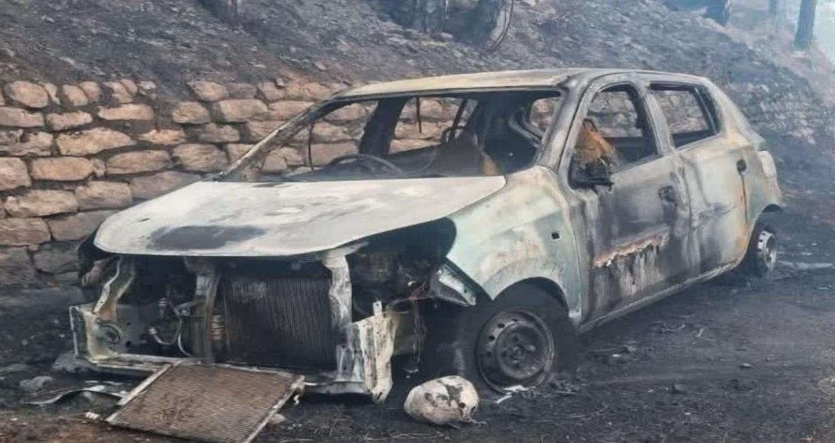 चमोली में जंगल की आग से कार जलकर राख, बारिश से कई इलाकों में वनाग्नि पर काबू