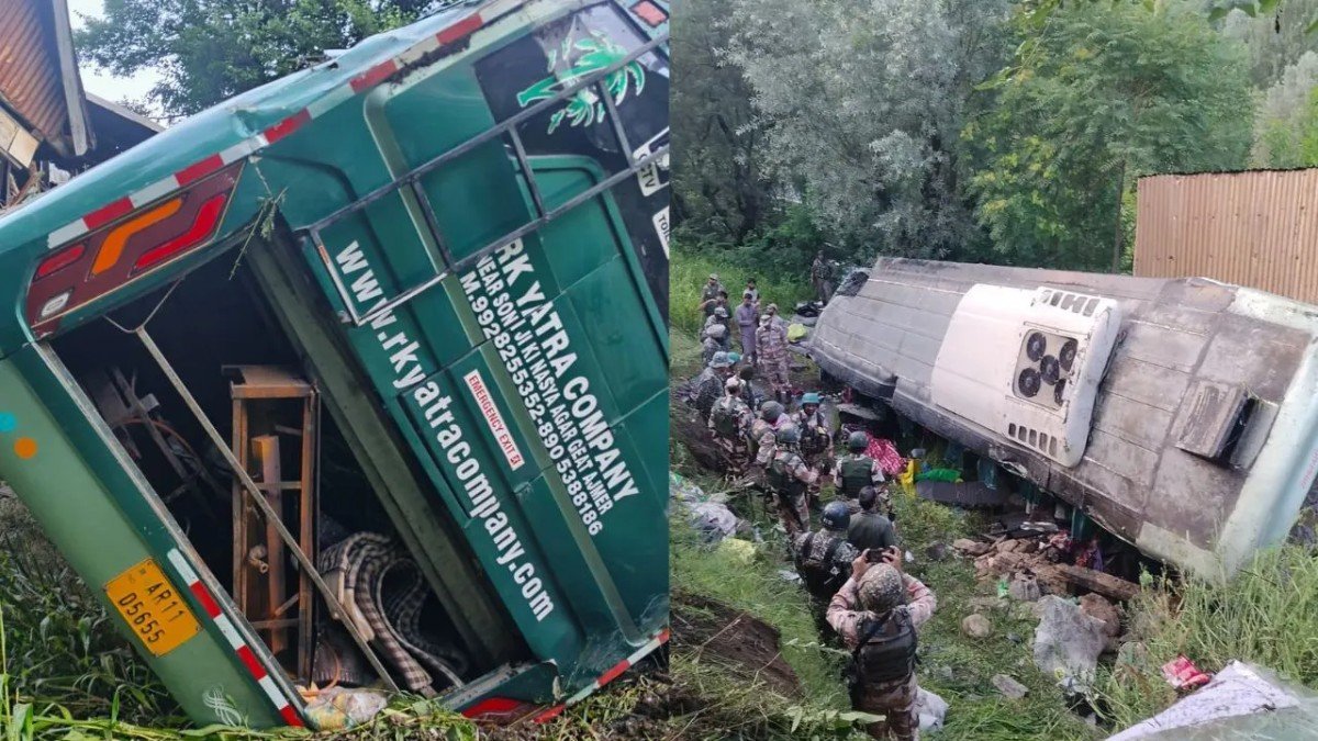 अमरनाथ यात्रा के दौरान बड़ा हादसा, गंदरबल में सड़क से फिसली श्रद्धालुओं से भरी बस, कई घायल
